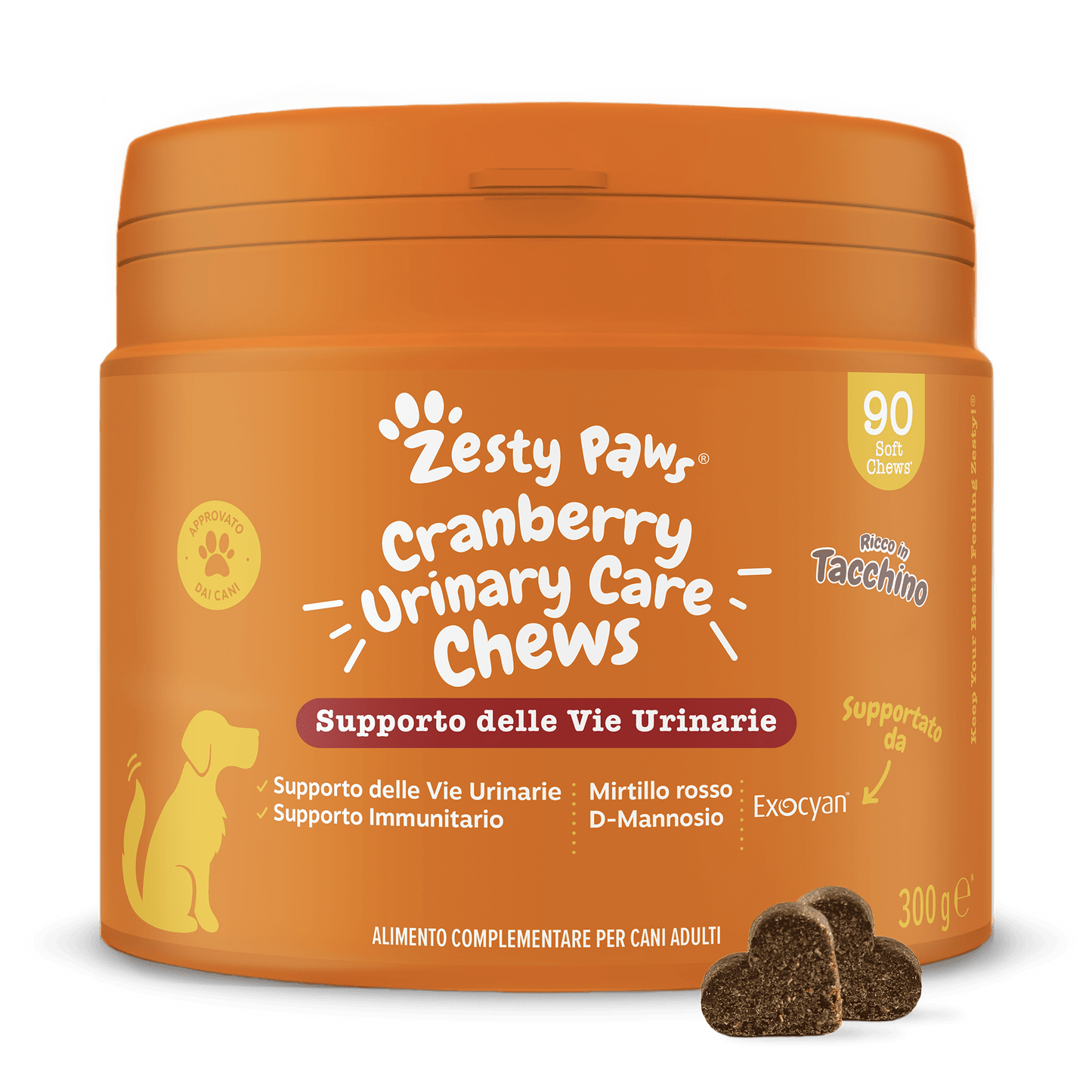 Zesty Paws Cranberry Urinary Chews - Turkey - 90 Chews